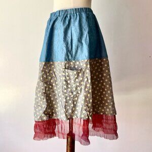 Polka Dot Skirt With Ruffle and Pocket Layers La Miniatura Size 14 Super Cute